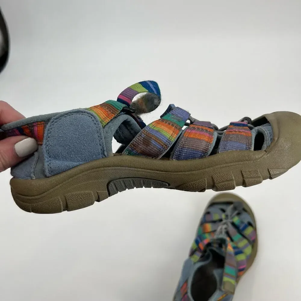 Keen Sport Sandals Blue rainbow Shoes Youth Size 3 Waterproof Closed Heel & Toe